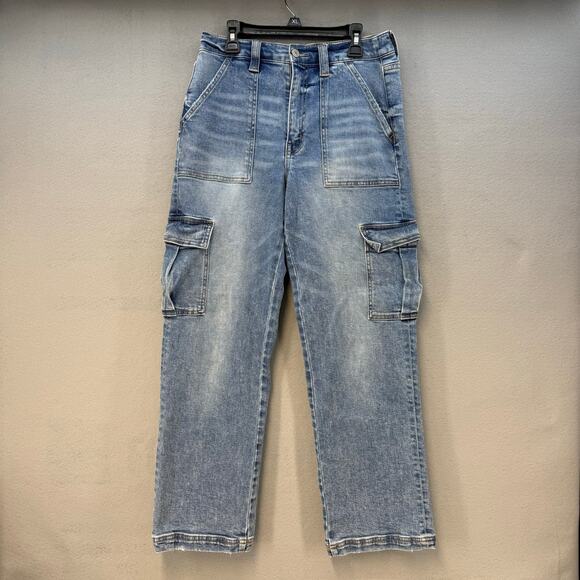 Vervet Denim - Vervet Jeans Women's 27 (4) Blue Cargo Jeans Stretch Urban Artist Boho